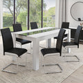 Lot de 6 chaises MIA noires liseré blanc pour salle à manger