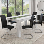Lot de 6 chaises MIA noires liseré blanc pour salle à manger