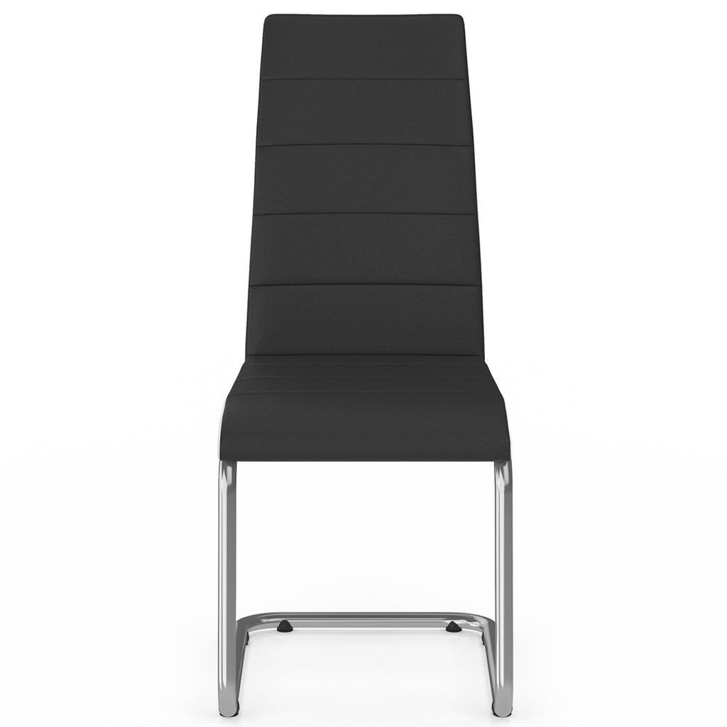 Lot de 6 chaises MIA noires liseré blanc pour salle à manger