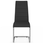 Lot de 6 chaises MIA noires liseré blanc pour salle à manger