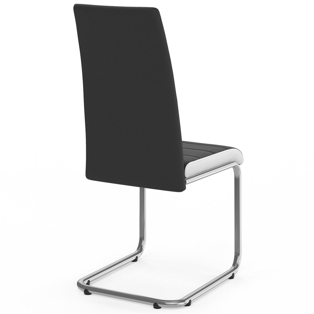 Lot de 6 chaises MIA noires liseré blanc pour salle à manger