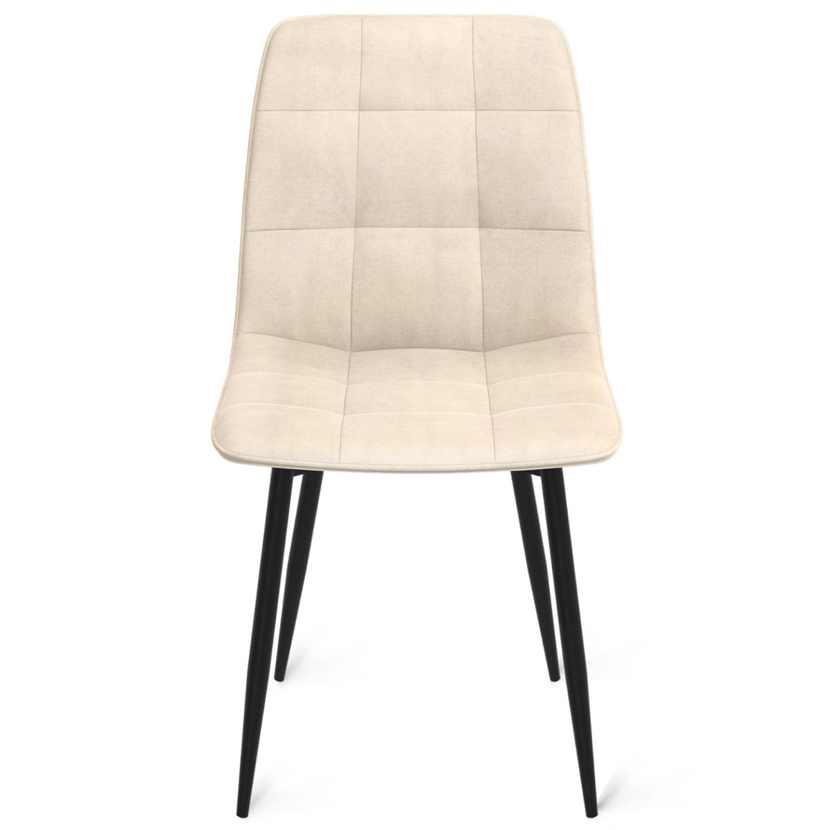 Lot de 6 chaises MILA en velours beige pour salle à manger