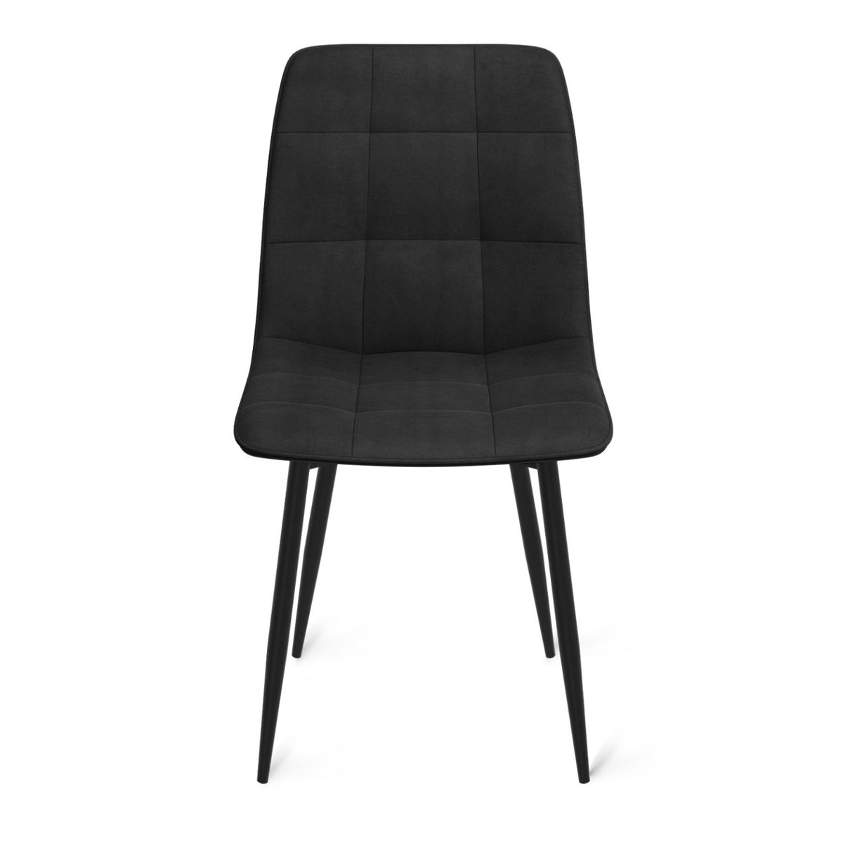Lot de 6 chaises MILA en velours noir pour salle à manger