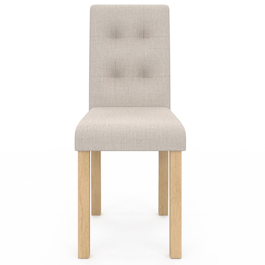 Lot de 6 chaises POLGA capitonnées beiges pour salle à manger