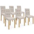 Lot de 6 chaises POLGA capitonnées beiges pour salle à manger