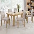 Lot de 6 chaises POLGA capitonnées beiges pour salle à manger