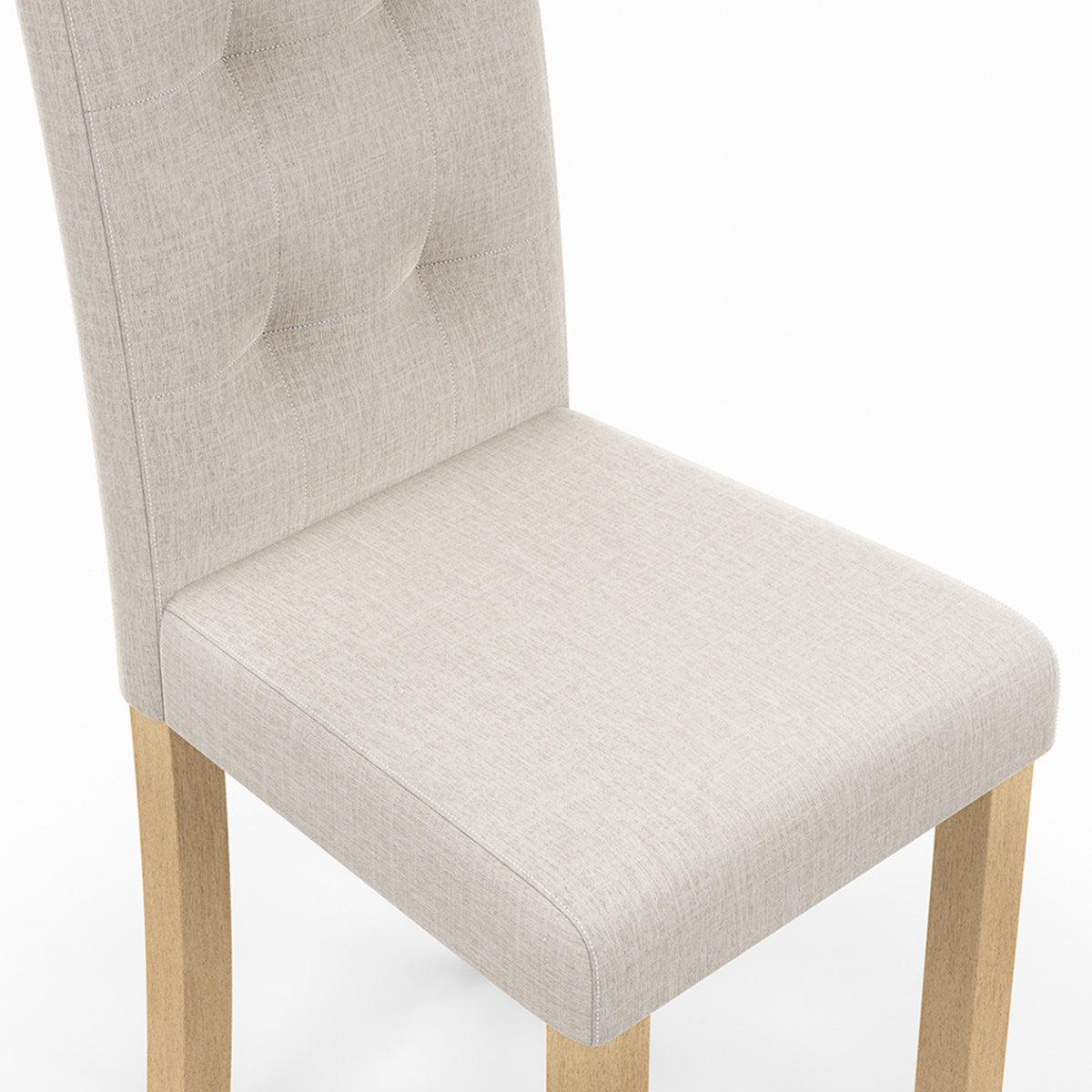 Lot de 6 chaises POLGA capitonnées beiges pour salle à manger