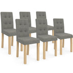 Lot de 6 chaises POLGA capitonnées grises pour salle à manger