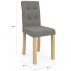 Lot de 6 chaises POLGA capitonnées grises pour salle à manger