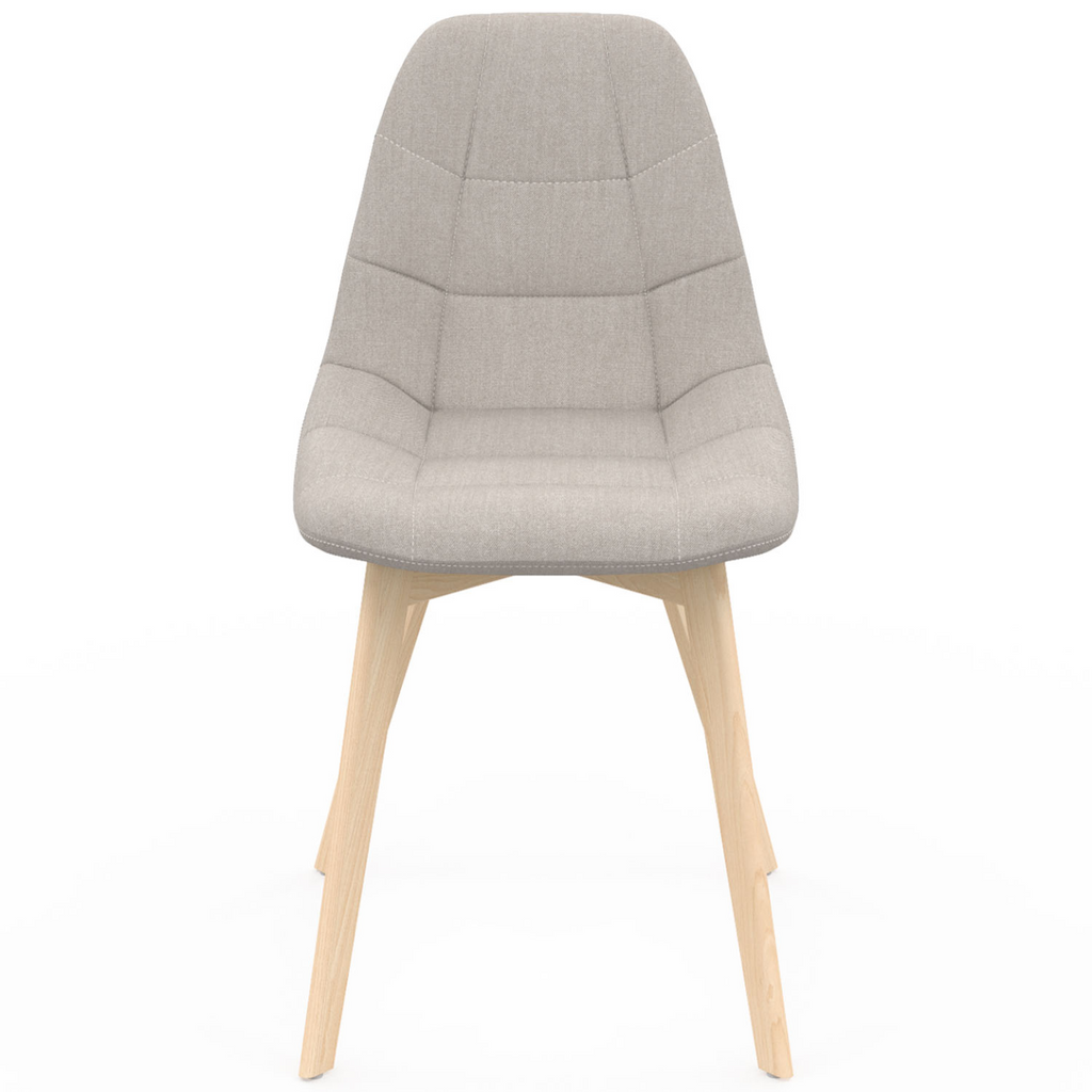 Lot de 6 chaises scandinaves GABY beige en tissu pour salle à manger