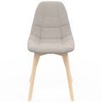 Lot de 6 chaises scandinaves GABY beige en tissu pour salle à manger