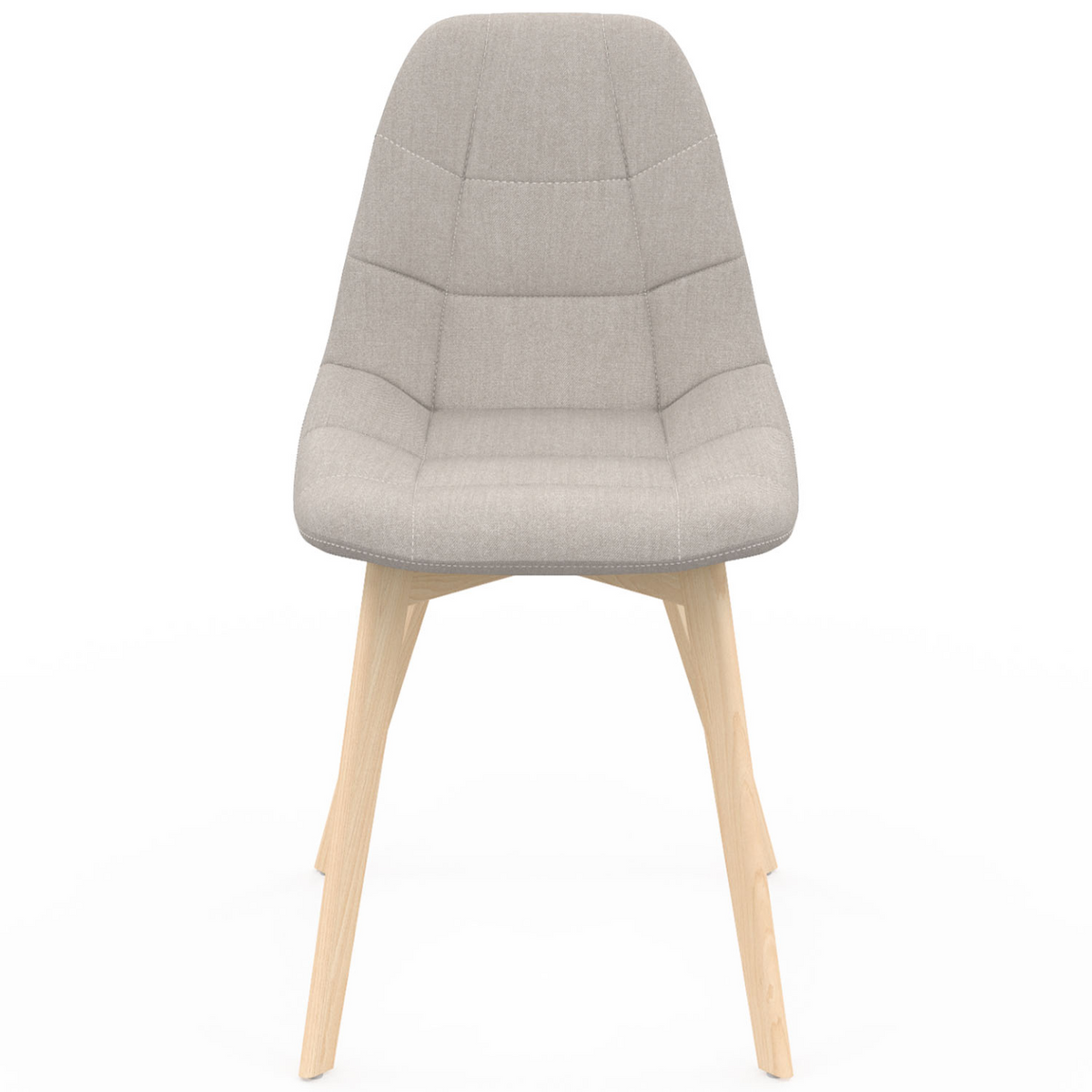 Lot de 6 chaises scandinaves GABY beige en tissu pour salle à manger