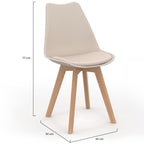 Lot de 6 chaises scandinaves SARA beige pour salle à manger