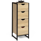 Meuble d'appoint 4 tiroirs DETROIT 30x30x80 cm chiffonnier pour entrée salle de bain design industriel