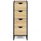 Meuble d'appoint 4 tiroirs DETROIT 30x30x80 cm chiffonnier pour entrée salle de bain design industriel