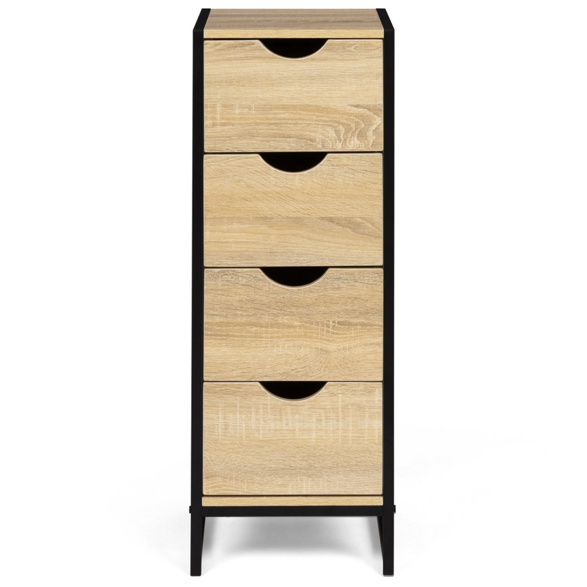 Meuble d'appoint 4 tiroirs DETROIT 30x30x80 cm chiffonnier pour entrée salle de bain design industriel