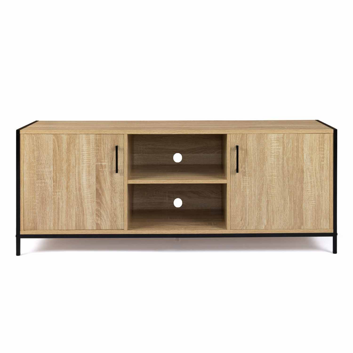 Meuble TV 140 cm DETROIT 2 portes design industriel