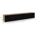 Meuble TV 180 cm suspendu ELIO 2 portes bois et noir