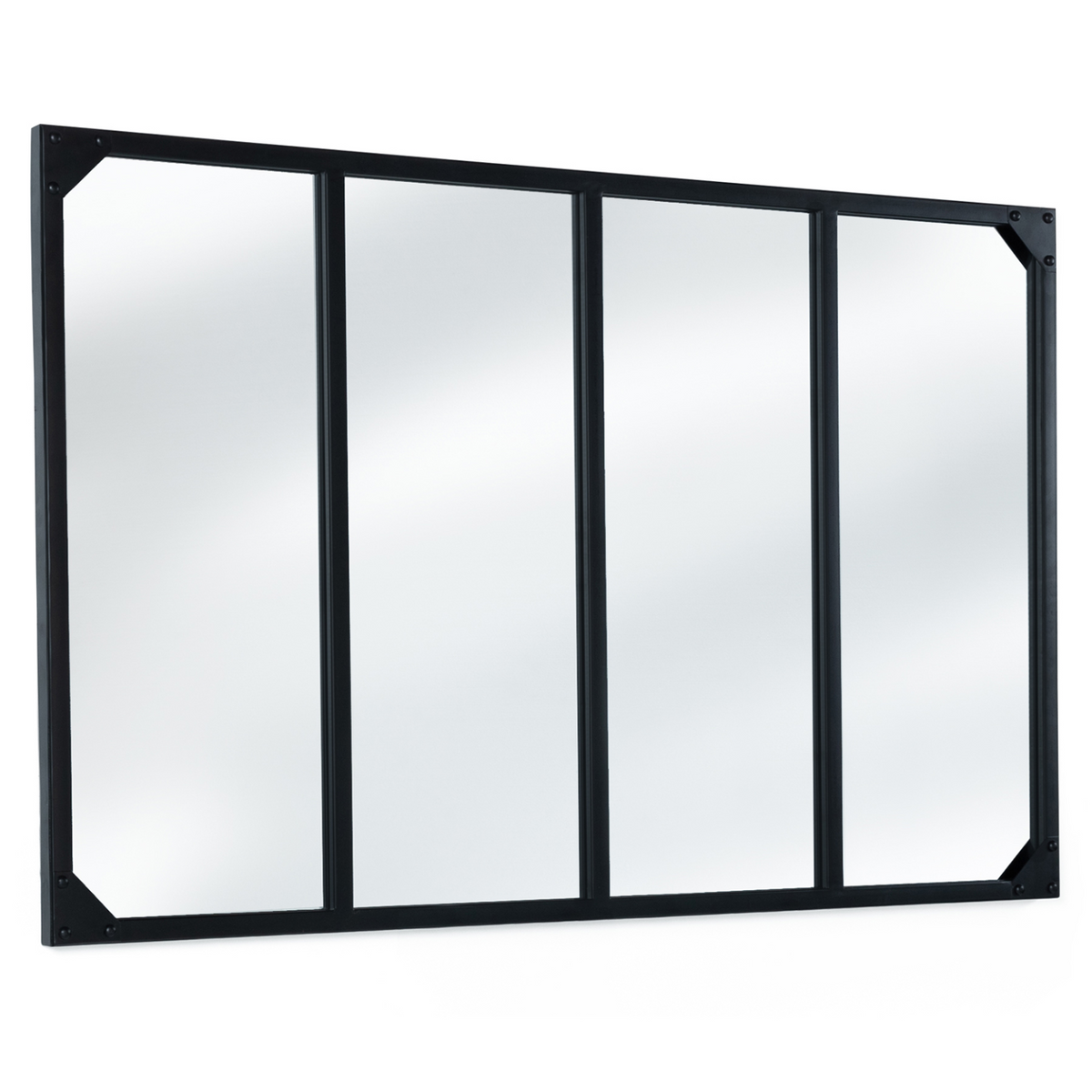 Miroir verrière 4 bandes design industriel 110x70 cm
