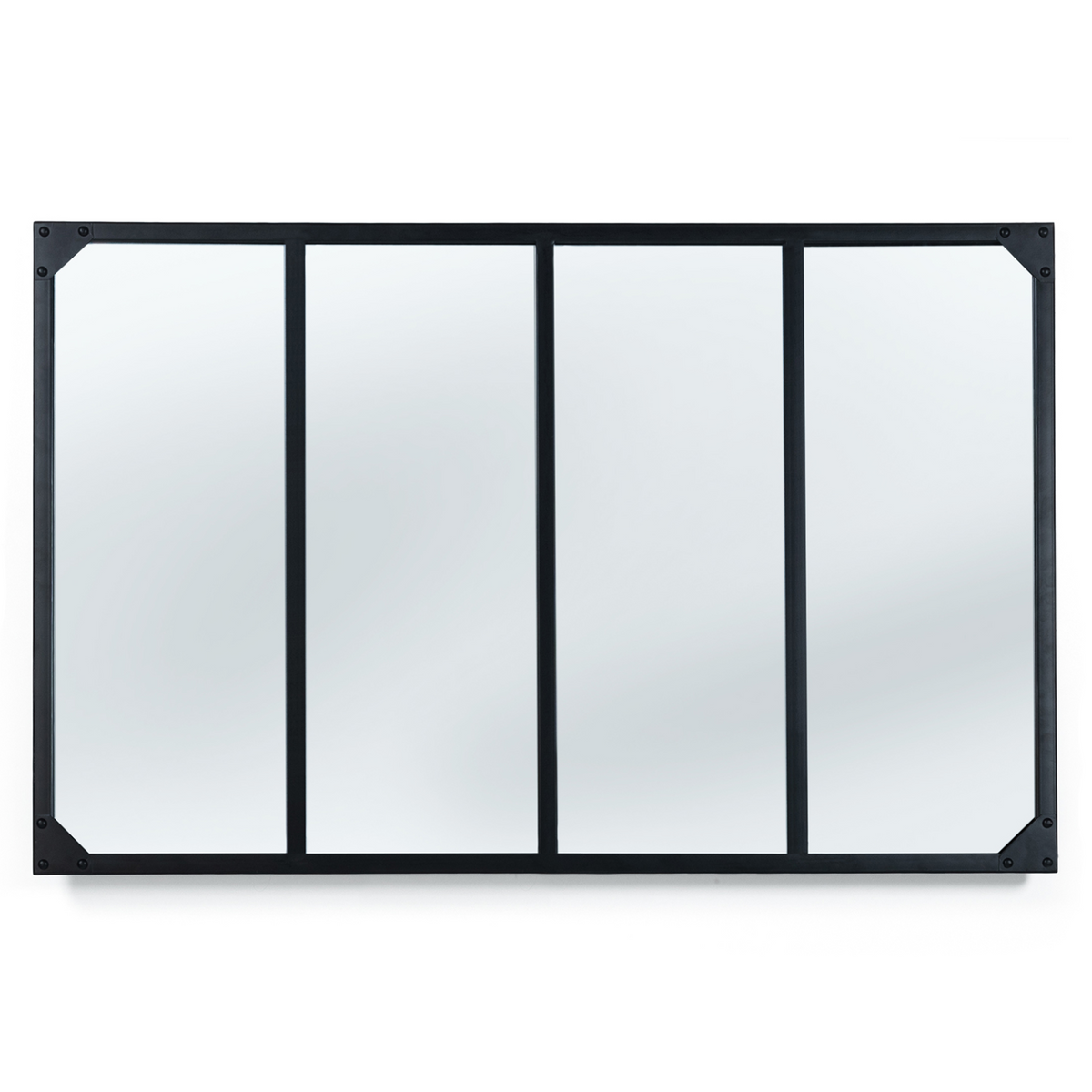 Miroir verrière 4 bandes design industriel 110x70 cm