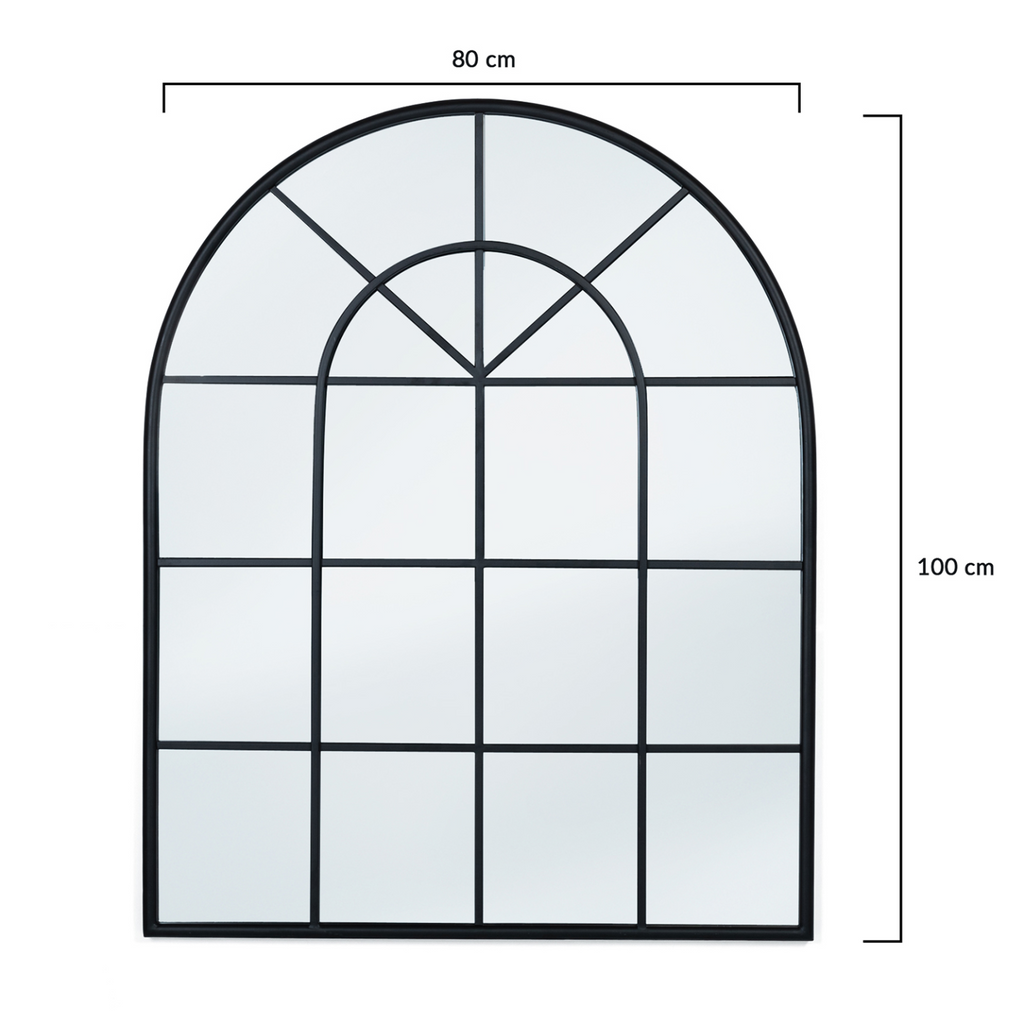 Miroir verrière arche design industriel 80x100 cm