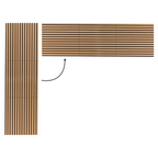 Panneaux acoustiques en tasseaux de bois 240 x 60 cm effet chêne clair et noir