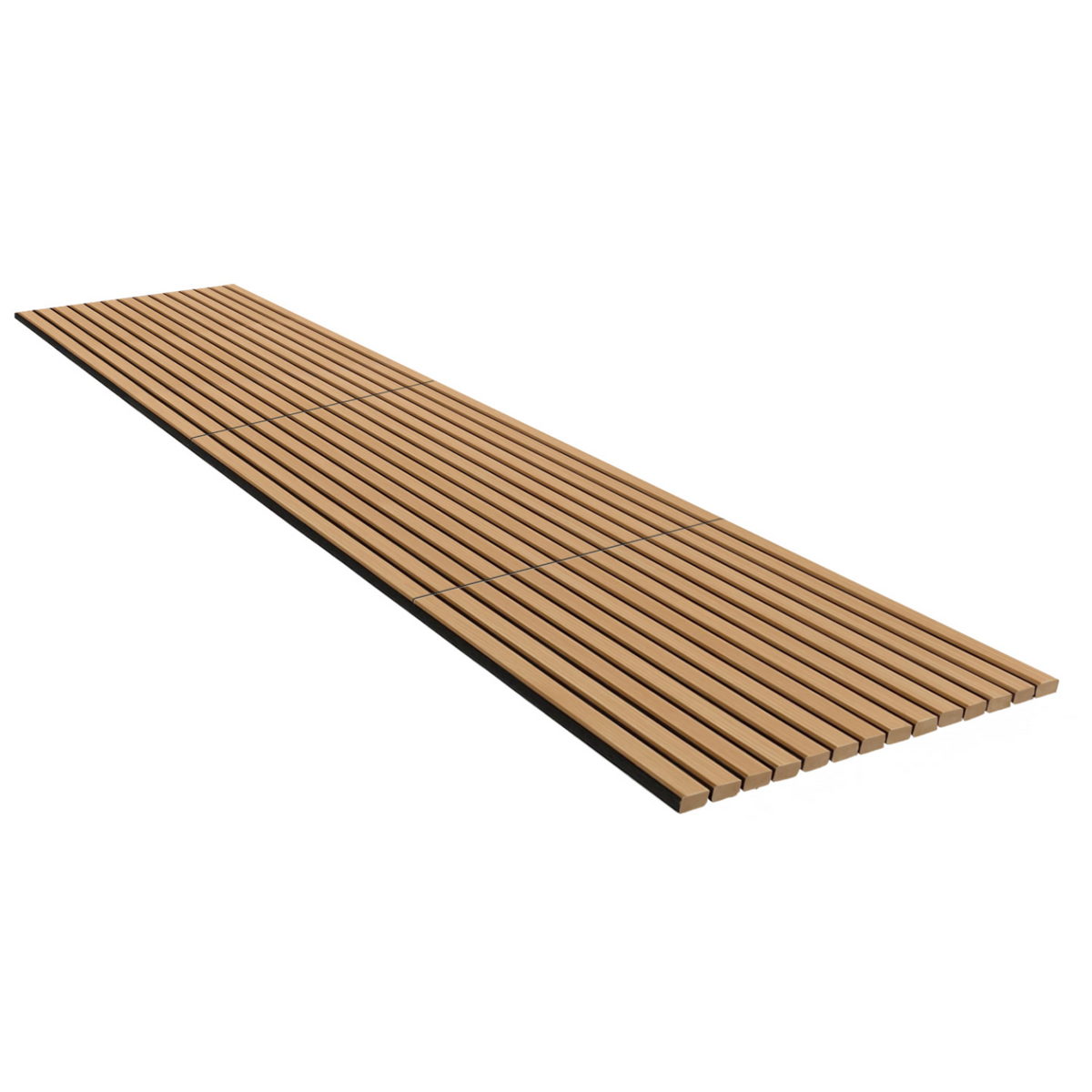 Panneaux acoustiques en tasseaux de bois 240 x 60 cm effet chêne clair et noir