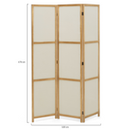 Paravent intérieur bois et tissu beige