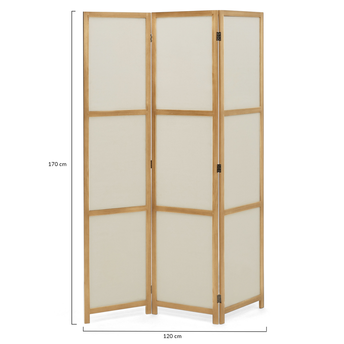 Paravent intérieur bois et tissu beige