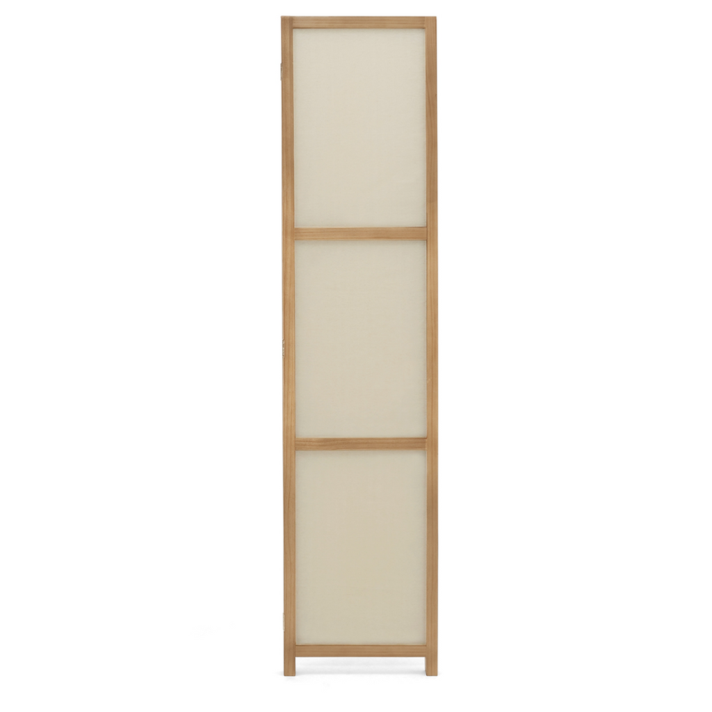 Paravent intérieur bois et tissu beige