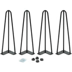 Lot de 4 pieds épingle 40,5 cm pour table noir design industriel