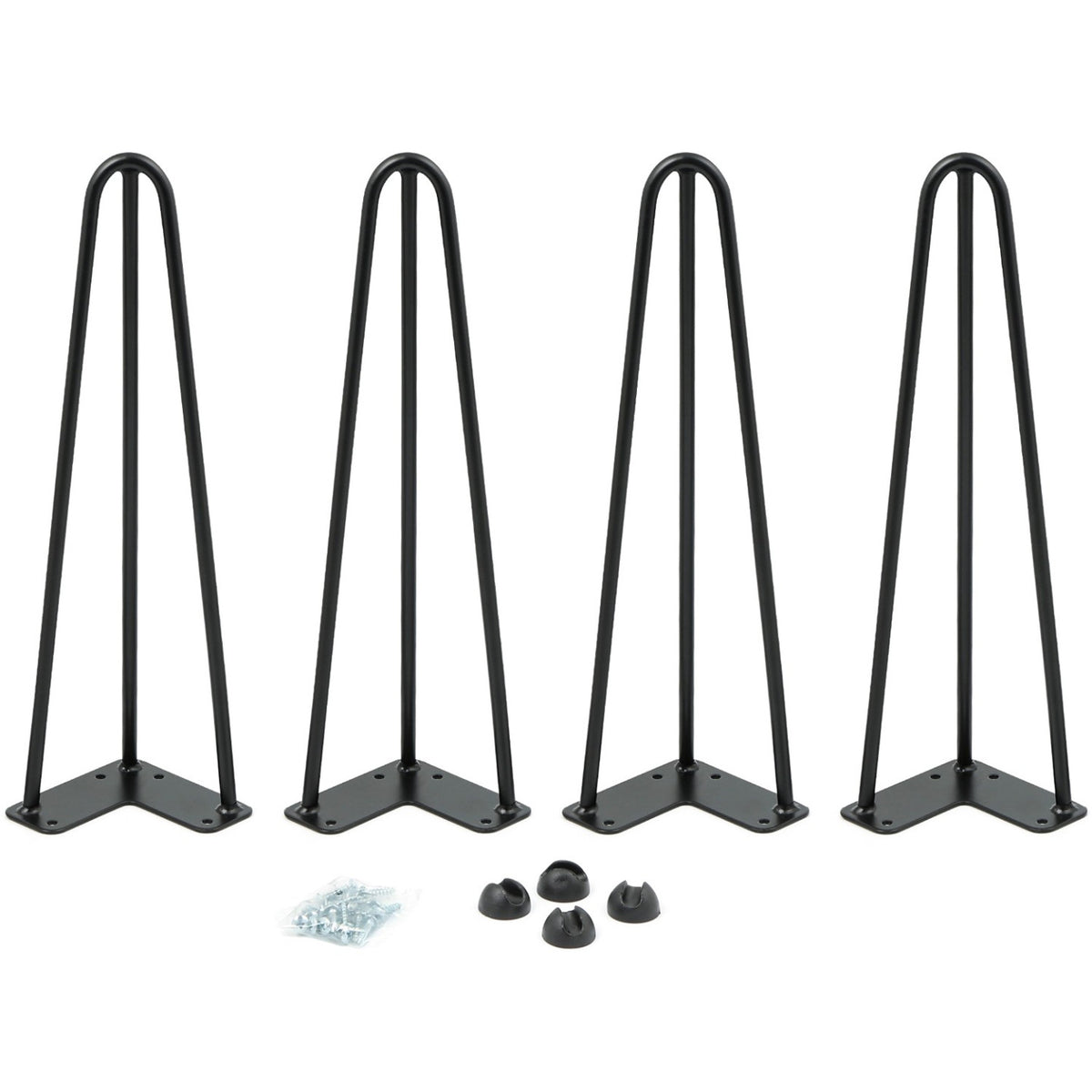 Lot de 4 pieds épingle 40,5 cm pour table noir design industriel