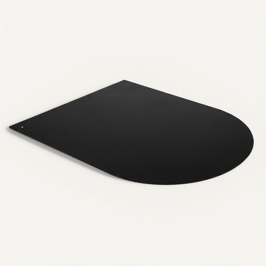 Plaque de protection sol poêle à granulés/bois 60 x 80 cm métal noir