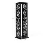 Range bûches vertical acier noir motif arbre H.112 CM pour cheminée