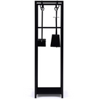 Range bûches vertical avec accessoires 2 étagères H.112 CM pour cheminée