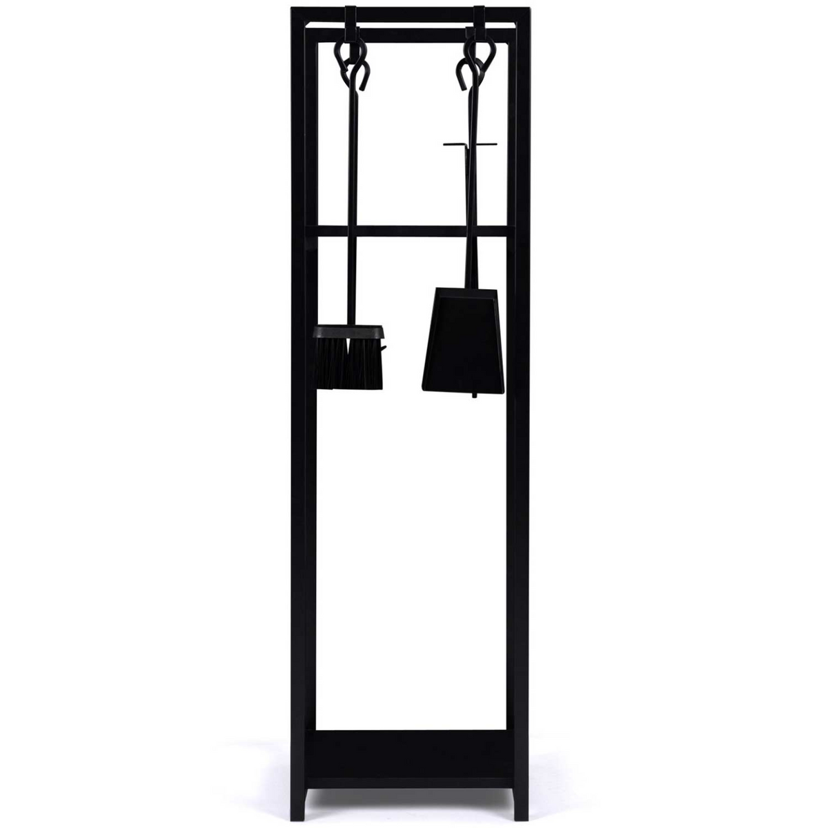 Range bûches vertical avec accessoires 2 étagères H.112 CM pour cheminée