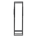 Range bûches vertical acier noir avec étagère et accessoires H. 170 CM pour cheminée