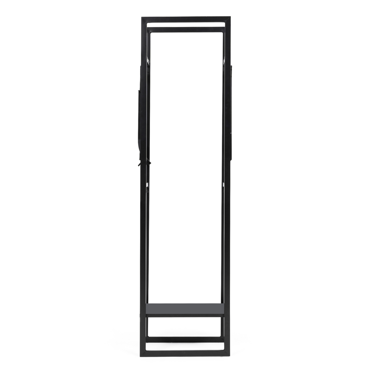 Range bûches vertical acier noir avec étagère et accessoires H. 170 CM pour cheminée