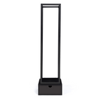 Range bûches vertical acier noir H. 125 CM avec tiroir pour cheminée