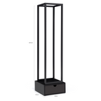 Range bûches vertical acier noir H. 125 CM avec tiroir pour cheminée