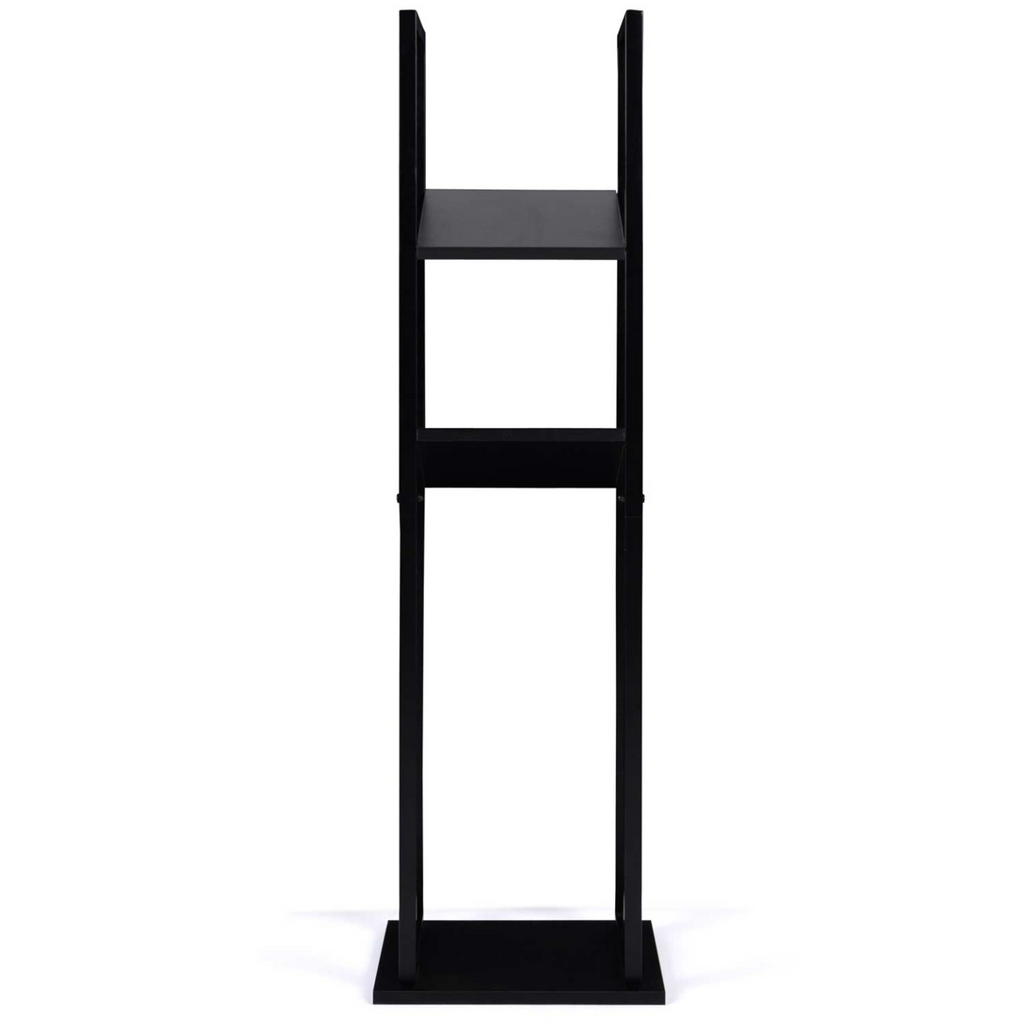 Range bûches vertical acier noir avec 2 étagères H.112 CM pour cheminée
