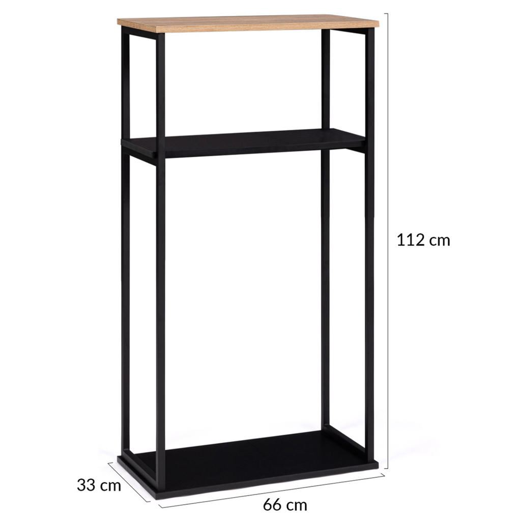Range bûches vertical large avec 2 étagères 33 x 66 x 112 cm pour cheminée