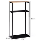 Range bûches vertical large avec 2 étagères 33 x 66 x 112 cm pour cheminée