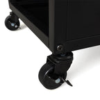 Range bûches vertical plein acier noir H. 119 CM pour cheminée avec roulettes
