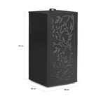 Réservoir à granulés 45 kg noir rangement à pellets 36 x 36 x 76 cm - motif floral