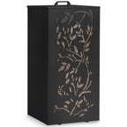 Réservoir à granulés 45 kg noir rangement à pellets 36 x 36 x 76 cm - motif floral