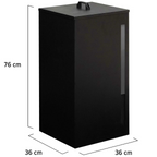 Réservoir à granulés 45 kg noir rangement à pellets 36 x 36 x 76 cm
