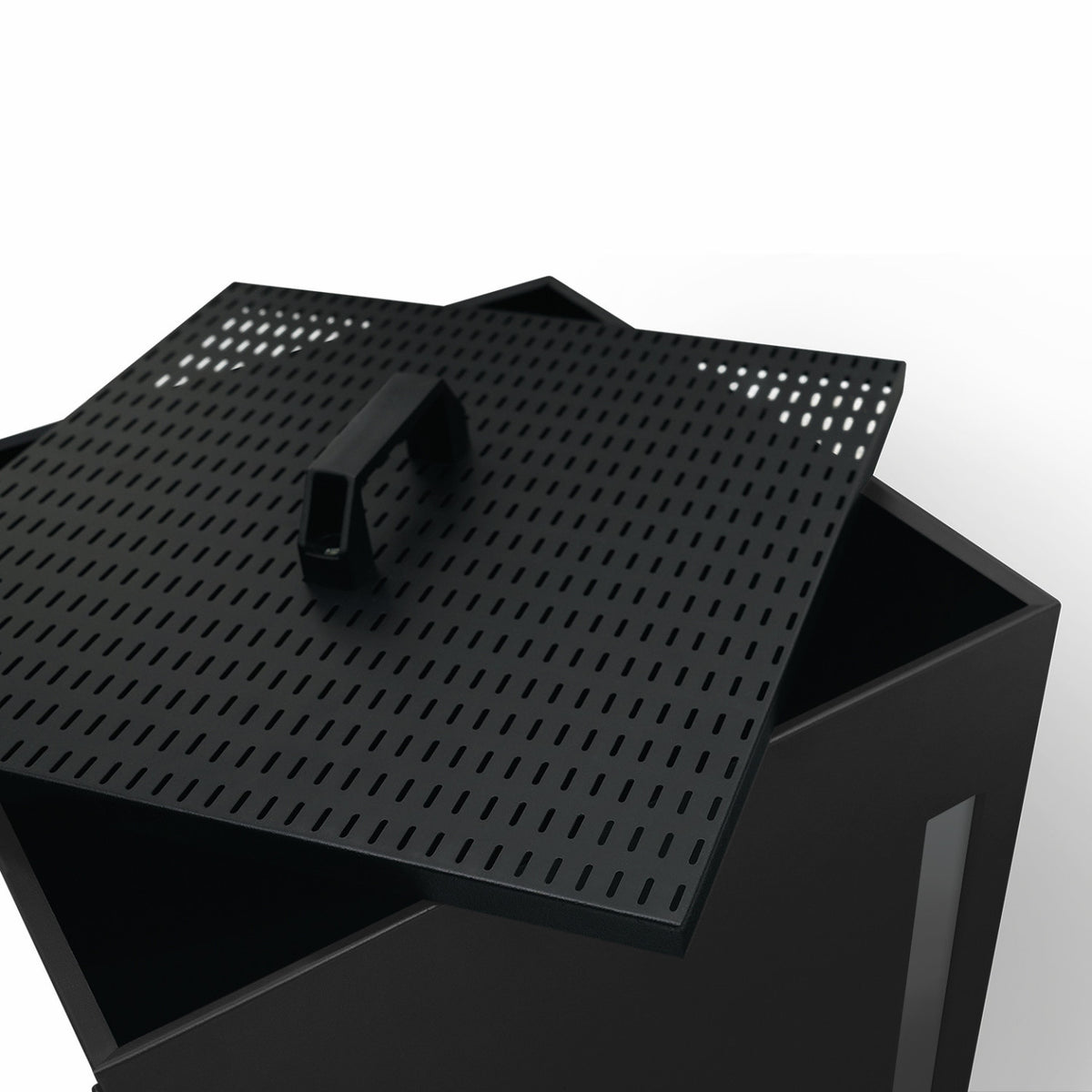 Réservoir à granulés 55 kg noir rangement à pellets 36 x 36 x 87 cm