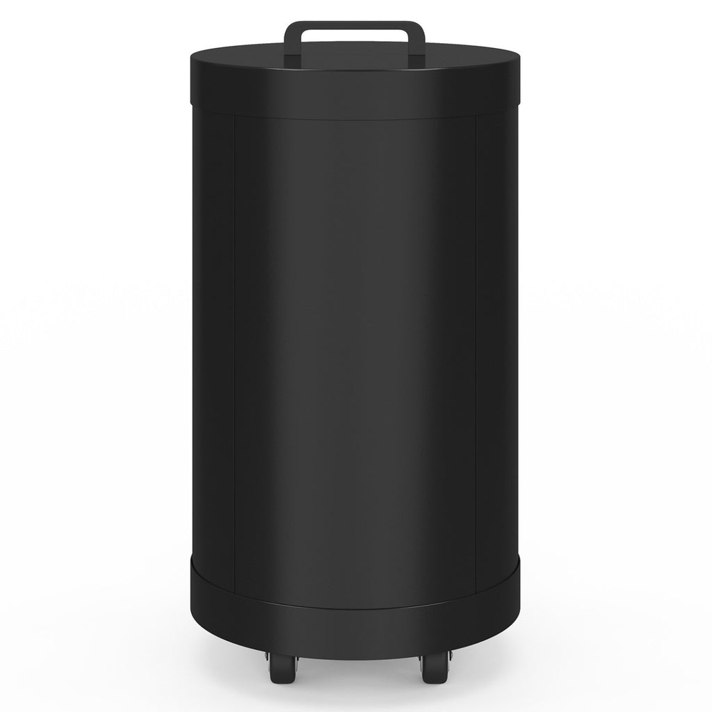 Réservoir à granulés rond 30 KG noir 4 compartiments détachables avec bec verseur rangement à pellets 35 x 35 x 63,5 cm