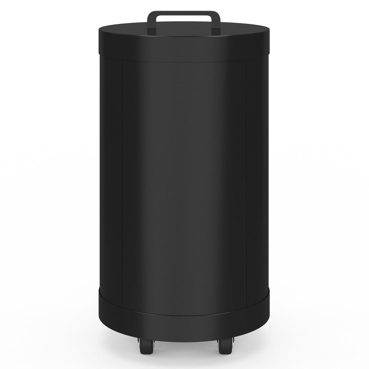 Réservoir à granulés rond 30 KG noir 4 compartiments détachables avec bec verseur rangement à pellets 35 x 35 x 63,5 cm